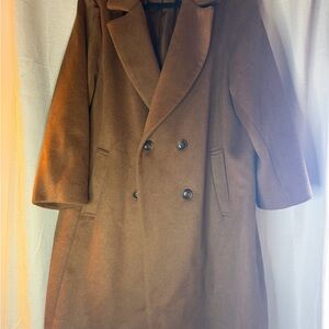 Lane Bryant Women's Brown Double-Breasted Pea Coat